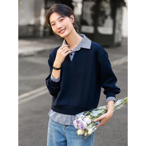 Женский свитшот VIMLY  из хлопка и спандекса