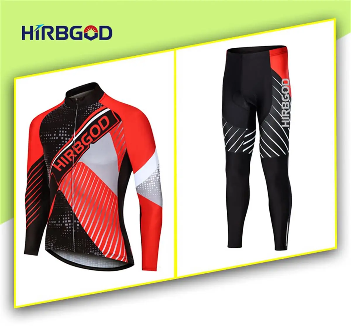 HIRBGOD Outdoor Mtb Bike Wear Mieyco Ropa Ciclismo Cycling Jersey Bib Long Sleeves Set Gel Pad Mountain Cycling Clothing Suits