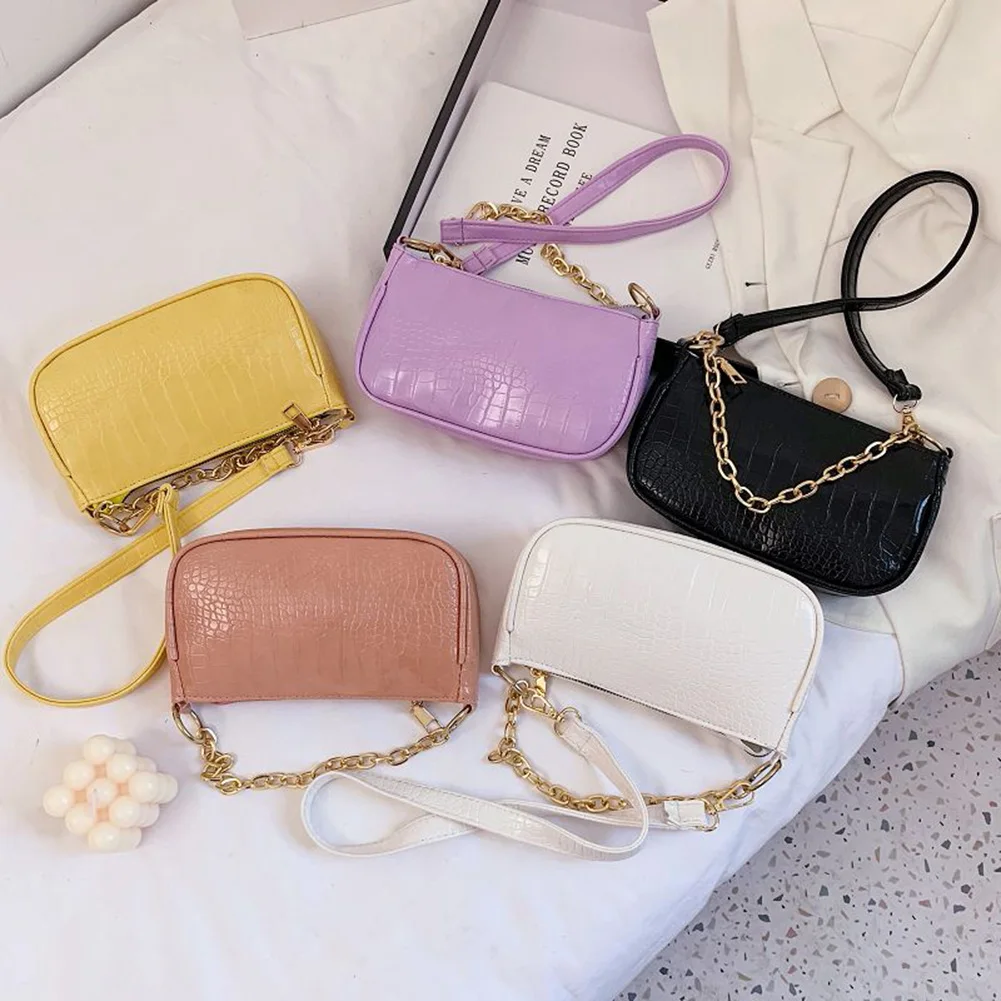 

Women Fashion PU Handbag Retro Alligator Crocodile Pattern Chain Shoulder Messenger Bag Luxury Female Travel Tote