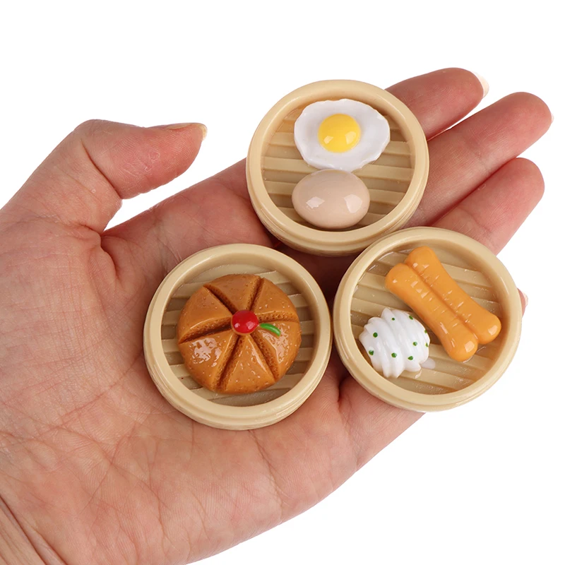 

1/12 Dollhouse Miniature Food Mini Resin Eggs Corn Bun Steamer Pot Dim Sum Model Toys Kitchenware Doll House Decor Accessories