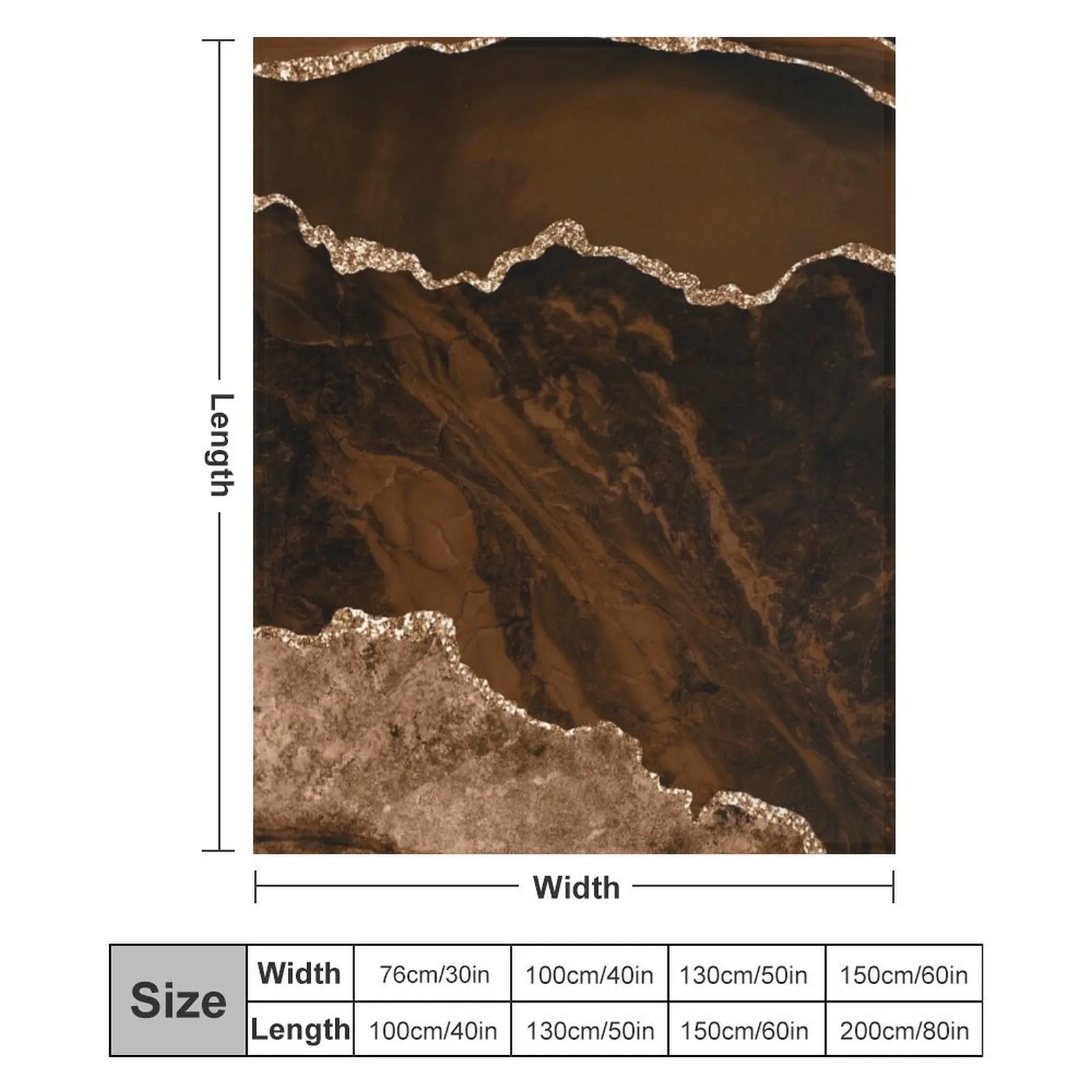 Абстрактное коричневое и золотое современное жеодное агатовое дизайнерское