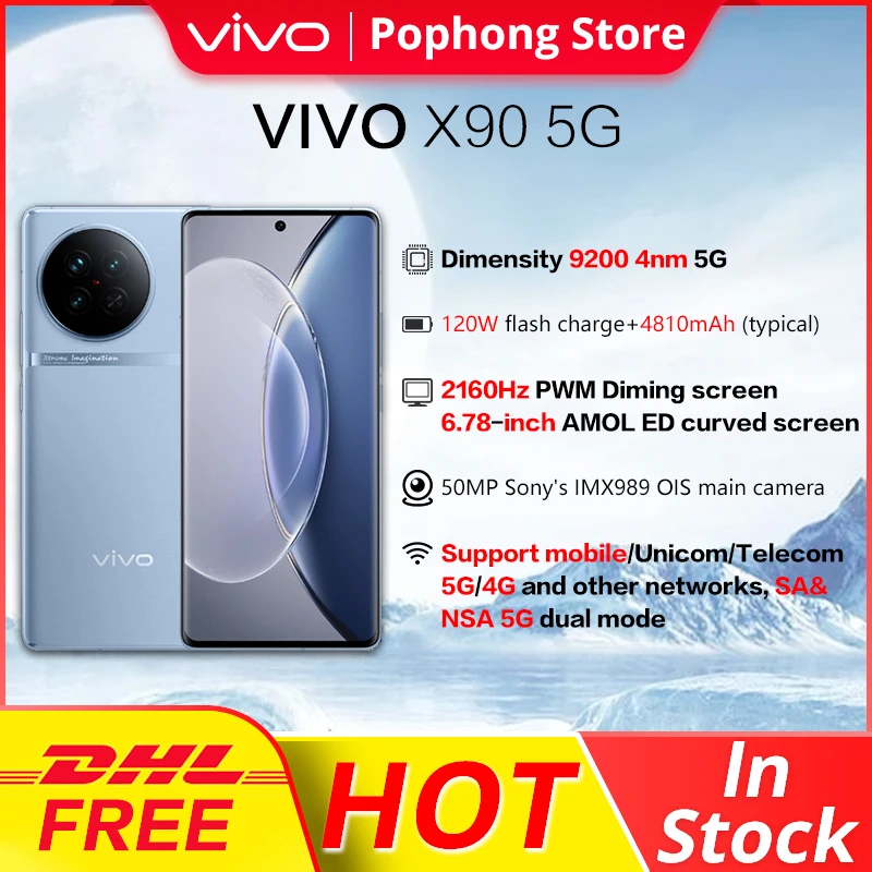 

VIVO X90 телефон, экран 6,78 дюйма, Восьмиядерный, 9200 Вт