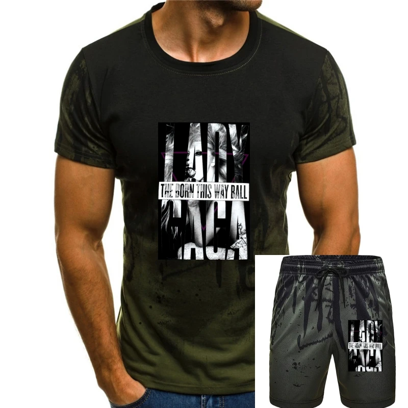 

LADY GAGA Born THIS WAY 2013 Cancelled TOUR Black T-Shirt Cool Short Sleeve Men T Shirt