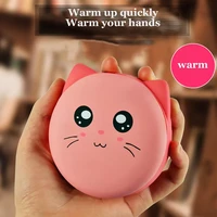 cute cartoon winter mini hand warmer portable usb rechargeable rabbit cat bear 4000mah power bank double sided quick heating