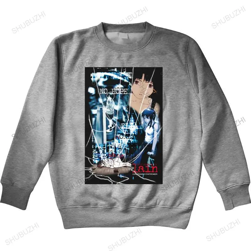 Мужская тонкая стильная толстовка с длинными рукавами Serial Experiments Lain забавные