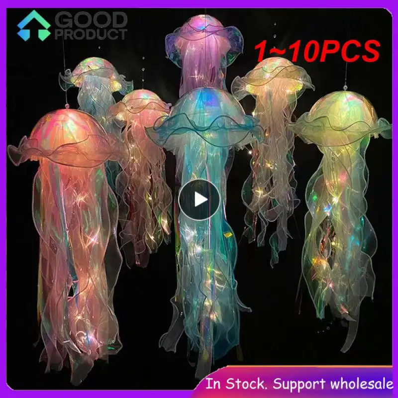 

1 ~ 10 шт. тема русалки вечерние Декор Медуза фонарь под морем красочная Медуза маленькая Русалочка океанская вечеринка Декор для малышей