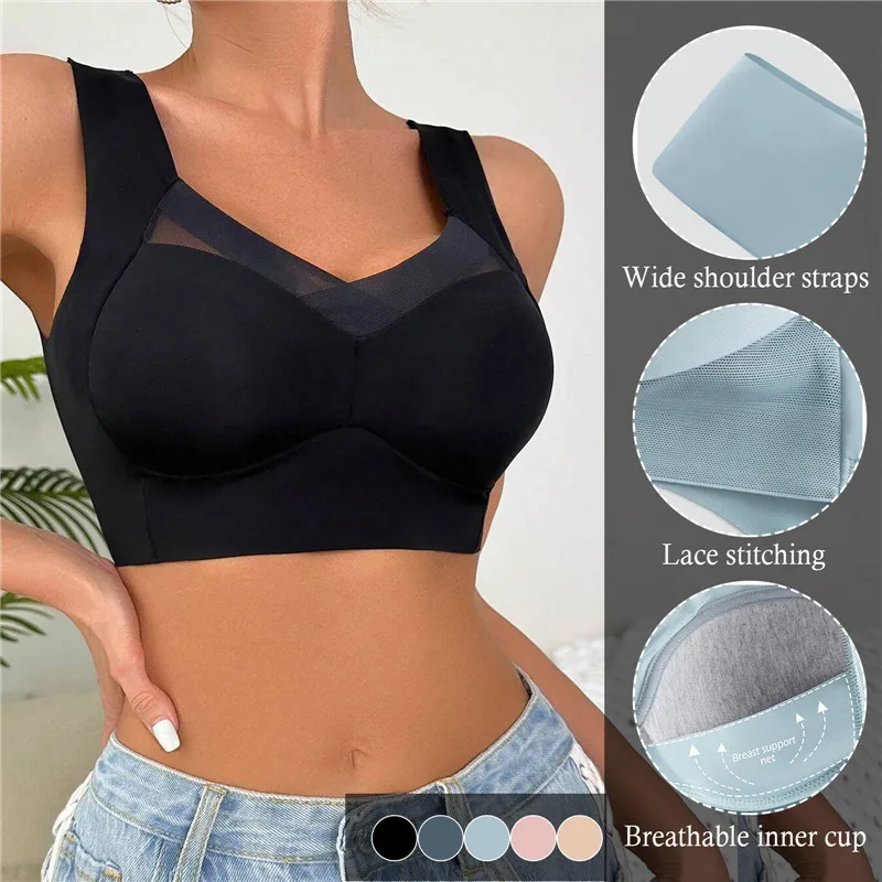 Сексуальный цельный бюстгальтер для женщин без стальных колец дышащее нижнее