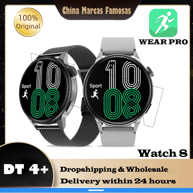 

Original DT4+ Smart Watch Women NFC AI Voice Assistant Bluetooth Call GPS Tracker Wireless Charging Password Lock Smartwatch Men