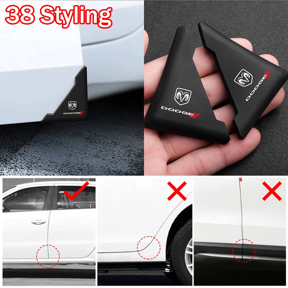 

2pc Silicone Car Door Corner Cover Anti-collision Sticker For Dodge RAM Charger Nitro SRT Journey Durango Demon Caliber SXT Dart