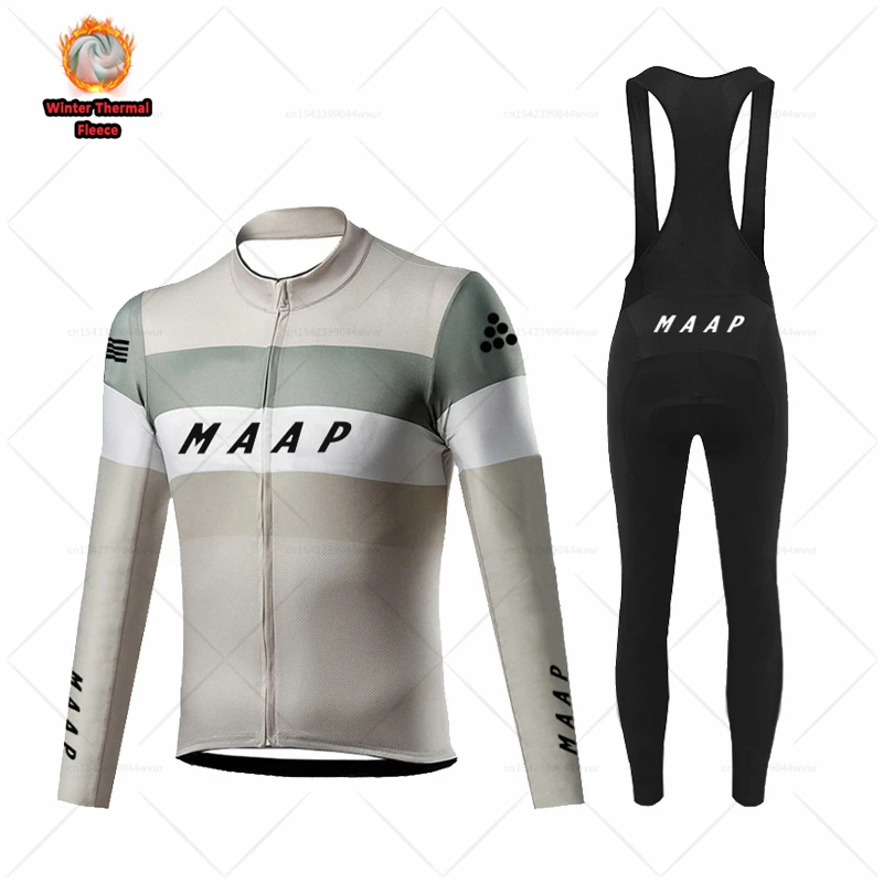 

2023 MAAP New Winter Cycling jackets MTB uniform Bib Pants Men Road Bike Clothing Long Sleeve Thermal Fleece Bicycle Jersey sets