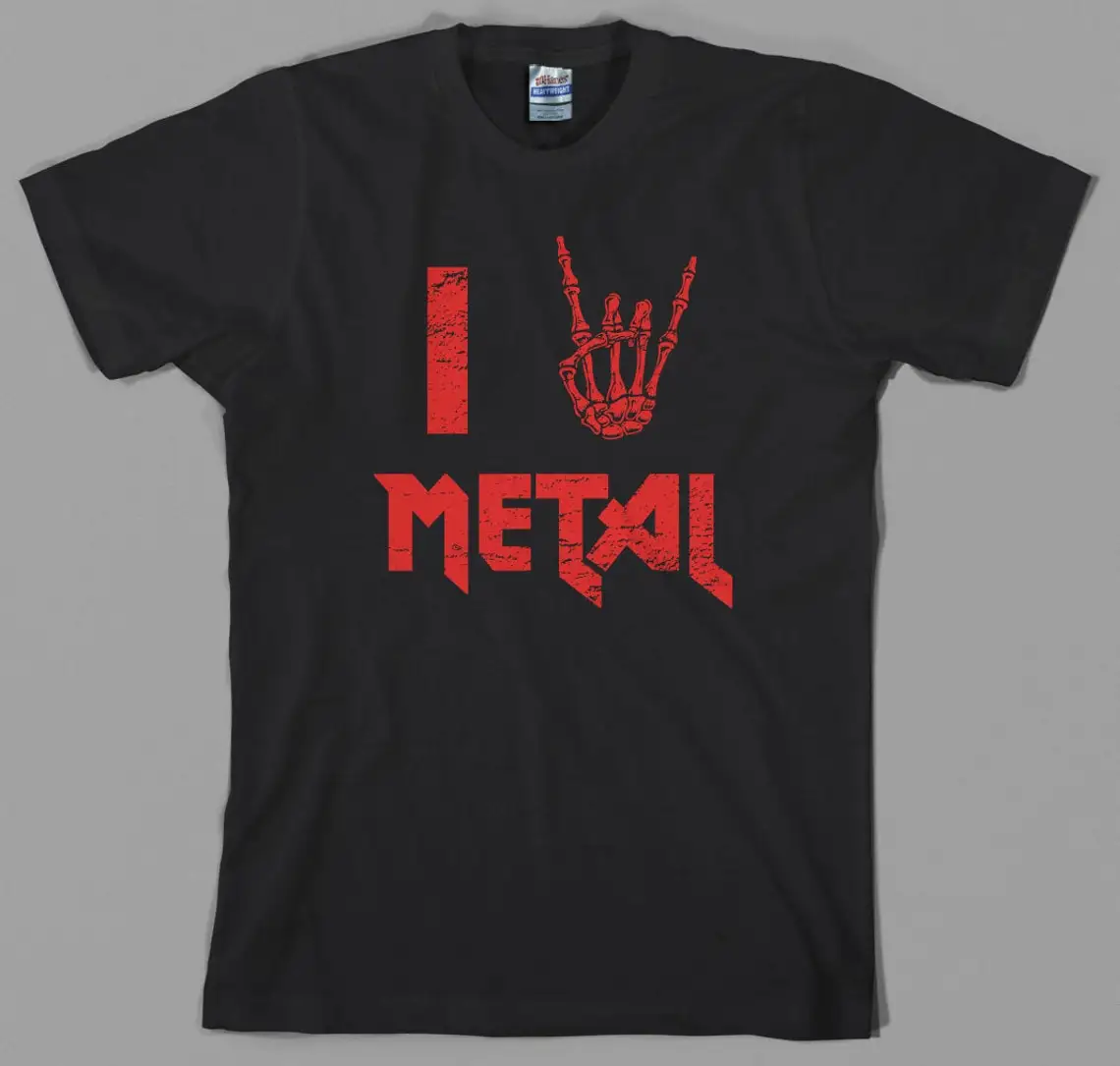 

Металлическая футболка I Heart, любовь, тяжелая, рок, панк, железный мадиен, Джудас священник, ozzy, megadeth, metallica, 80s - Graphic Tee