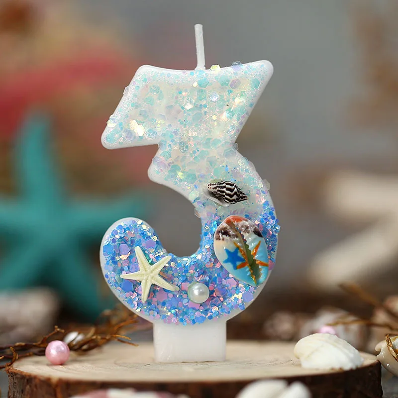 

Морская свеча для торта с номером