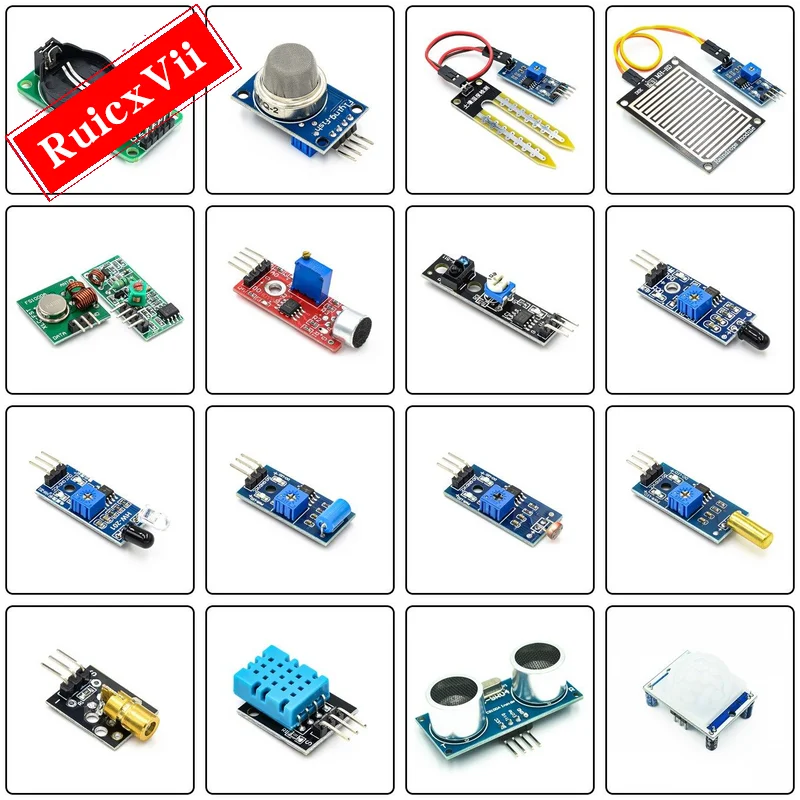 

16pcs/lot for Raspberry Pi 3&for Raspberry Pi 2 Model B the sensor module package 16 kinds of sensor