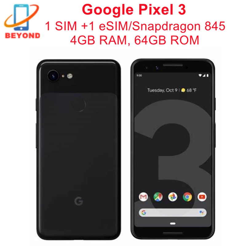 Фото Google Pixel 3 Pixel3 смартфон с 5 5-дюймовым дисплеем восьмиядерным процессором Snapdragon ОЗУ 4