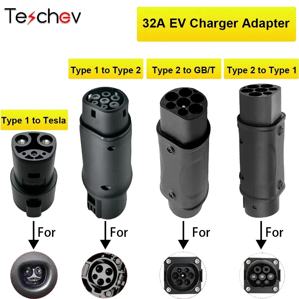 Новый адаптер баррель IEC 62196 Type2 к J1772 Type1 автомобиль Сторона электрические автомобили зарядки 32A EV зарядное устройство разъем зарядная станция