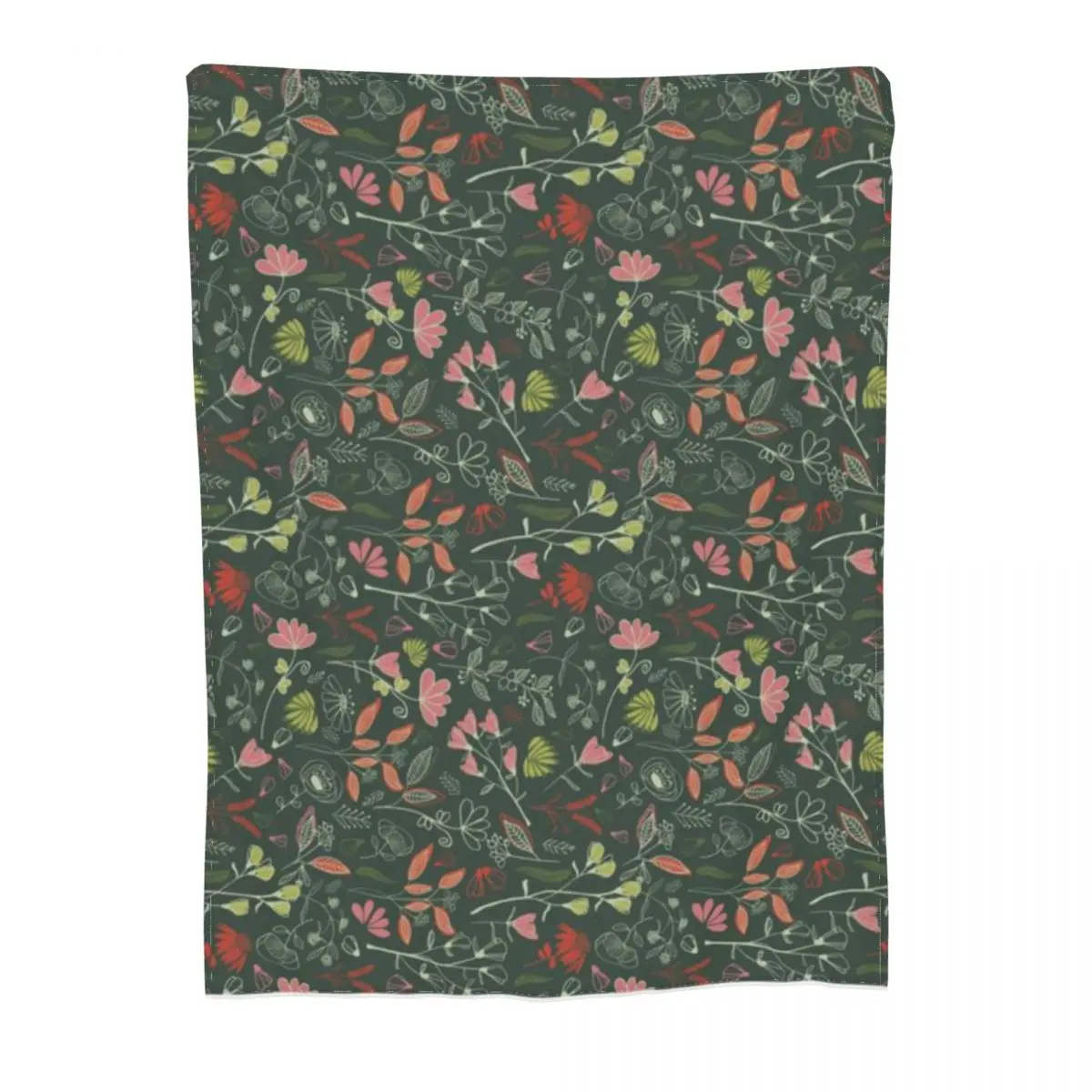 Ультрамягкое одеяло из микрофлиса Glowy Bosque Forest с цветочным узором