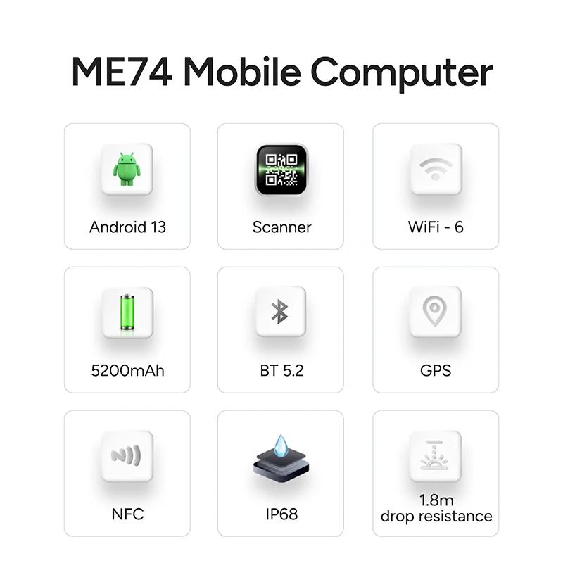 Фото 2026 MEFERI IP68 Водонепроницаемый портативный КПК Компьютер NFC Сканер штрих-кода WIFI6 Промышленный прочный КПК Android 13 1d 2d Ручной КПК №4