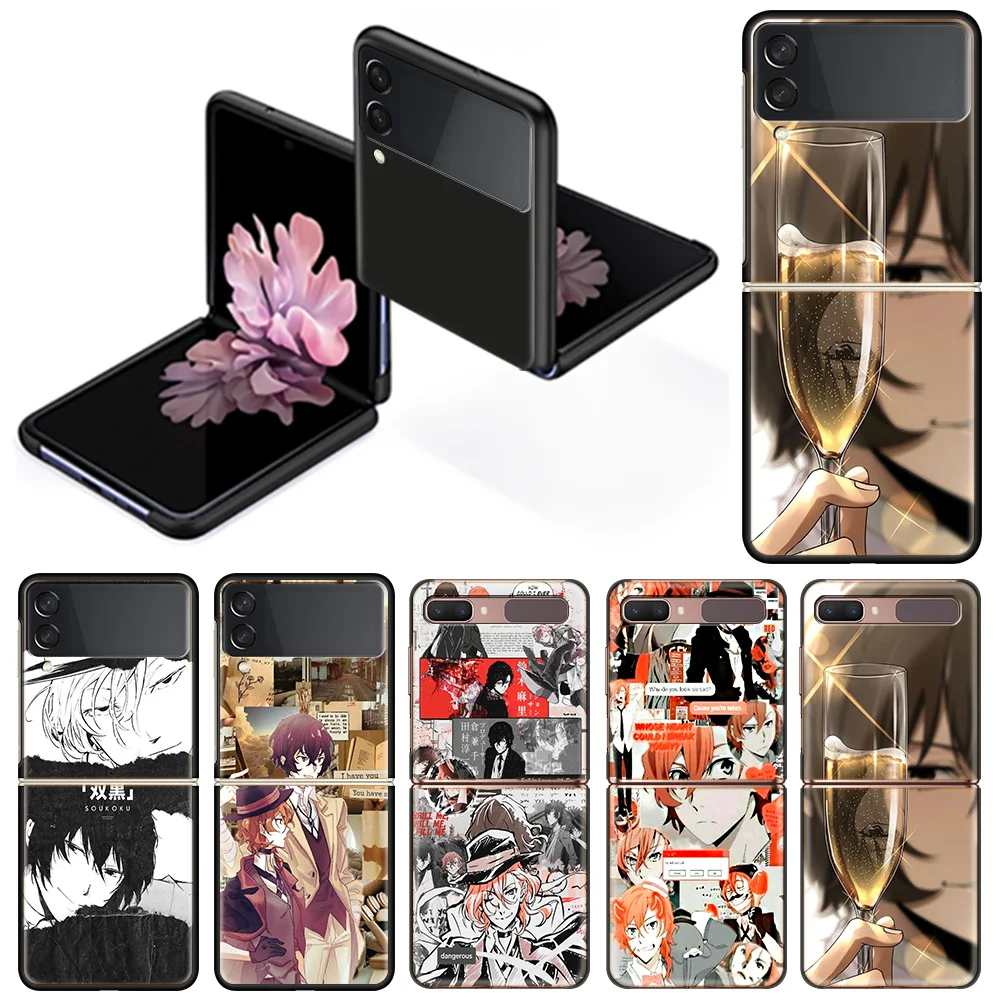 

Anime Bungo Stray Dog Case for Samsung Galaxy Z Flip3 5G Flip 4G Shockproof Capa 6.7 Inches Black Hard PC ZFlip 3 Phone Covers