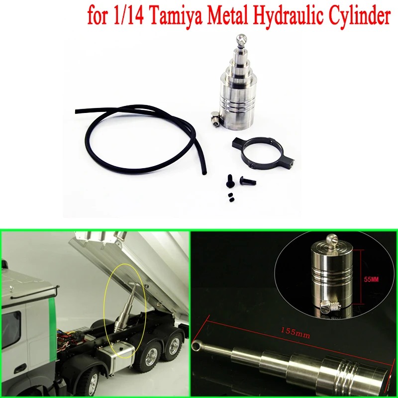 

Metal Hydraulic Cylinder for 1/14 Tamiya RC Truck Car SCANIA R730 R470 R620 VOLVO FH12 FH16 ACTROS 3363 1851 AROCS MAN TGX Diy