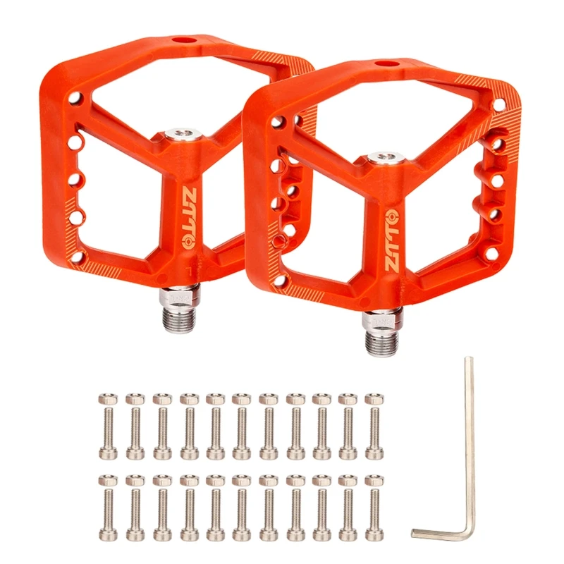 

Replaceable Mountain Bike Pedals Flat MTB Pedals Nylon Fiber Bicycle Platform Pedals Sealed Bearing 9/16” Thread