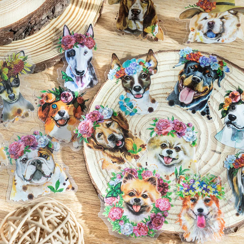 

30 Sheets Kawaii Cartoon Animal Dog Collection Craft Adhesive Stickers Decor Junk Journal Collage Photo Album DIY Scrapbooking