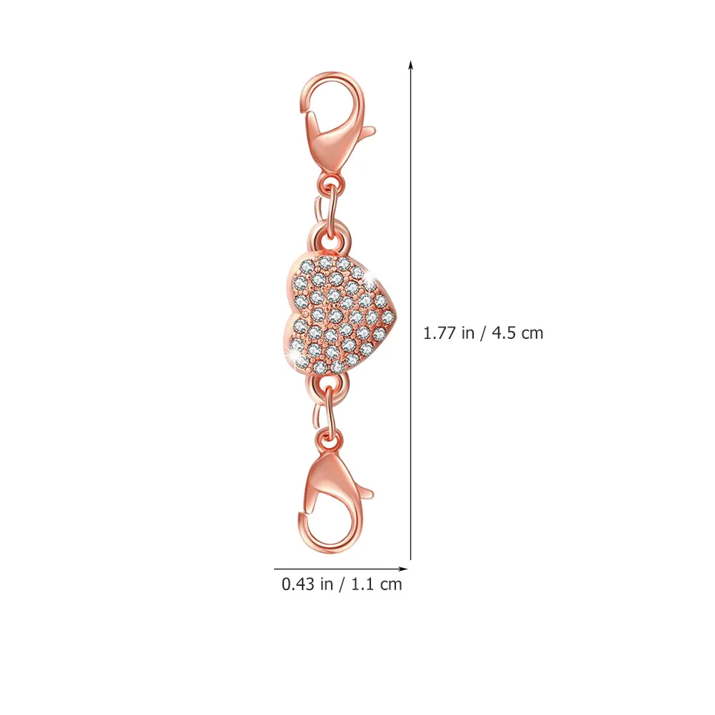 4 Pcs Metal Button Heart Jewelry Magnetic Clasps Bracelet Necklace Buckles Alloy DIY Lovers Connector