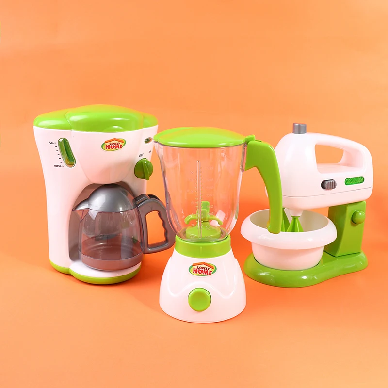 

Simulation Home Appliances Kids Kitchen Toys Pretend Play Toys for Girls Light-up&Sound Coffee Machine Blender Kid Children Gift