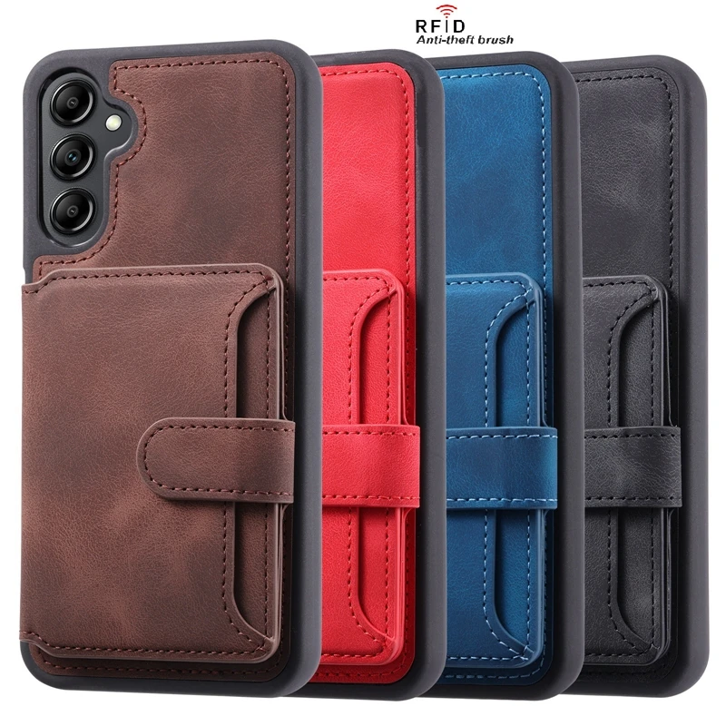 

Leather Wallet Bag Soft TPU Mobile Accessories Back Cover Phone Case For For SAM S23 Ultra S22 S21 A14 A24 A34 A54