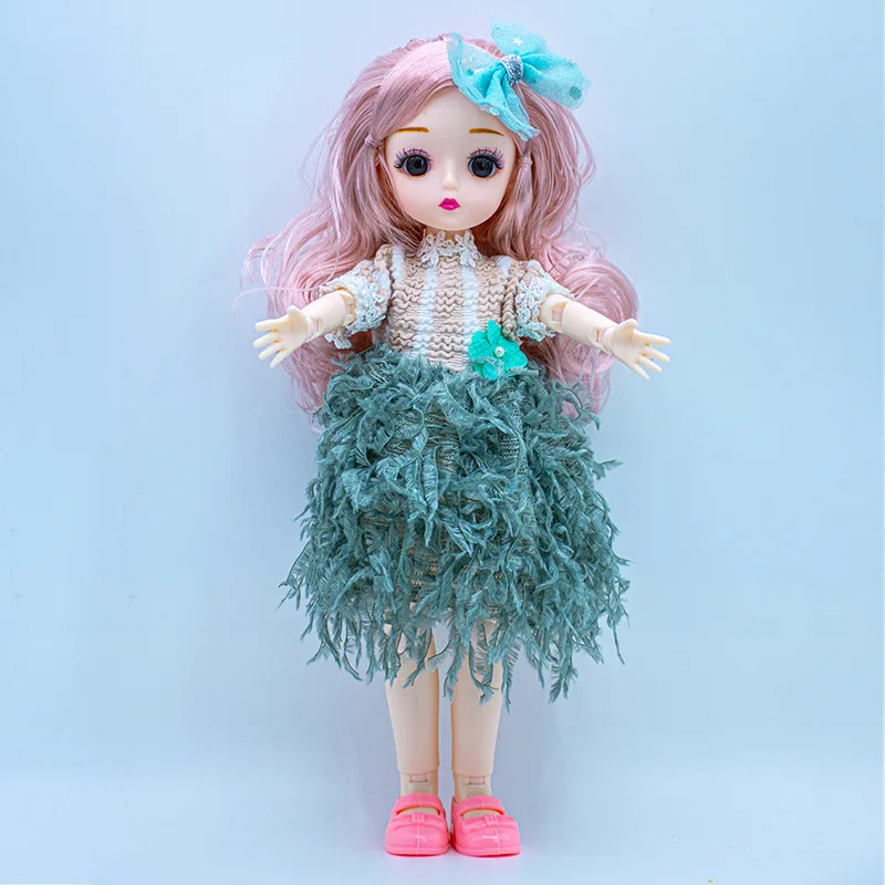 

New 30CM Doll 13 Movable Joints 1/6 BJD Doll Cute Madeup with 3D Big Eyes Fashion Dress Vinyl Head Body for Girl Gift DIY Toys