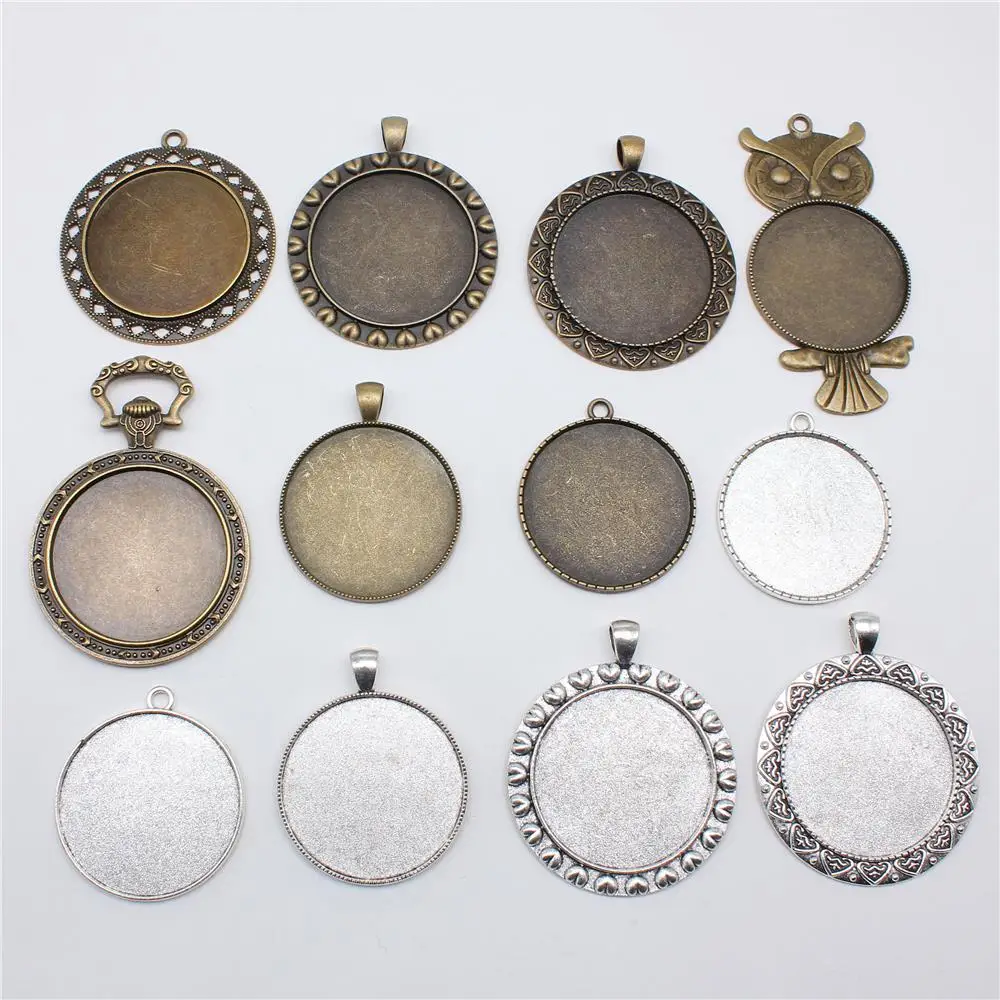 

3 шт., круглый стеклянный кабошон 35 мм, основа для камеи, кабошон, ожерелье с кулоном, фурнитура для изготовления ювелирных изделий