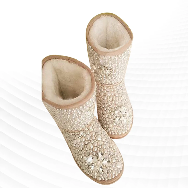 

Теплые зимние ботинки ручной работы с индивидуальным дизайном, модные Утепленные ботинки для снега