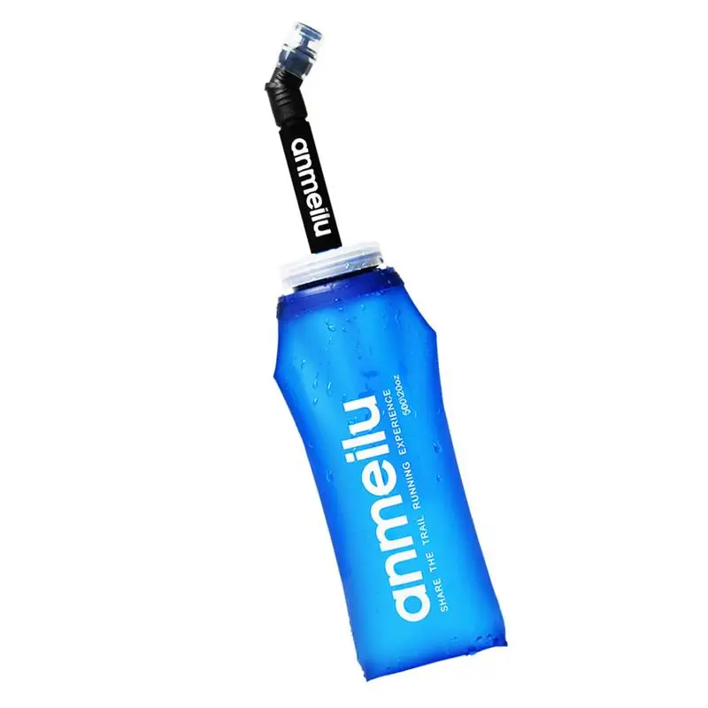 

Термополиуретановая складная бутылка для воды, 600 мл, мягкие бутылки для воды, соломенный дизайн, портативная колба для бега, многоразовая Герметичная Бутылка Для Воды