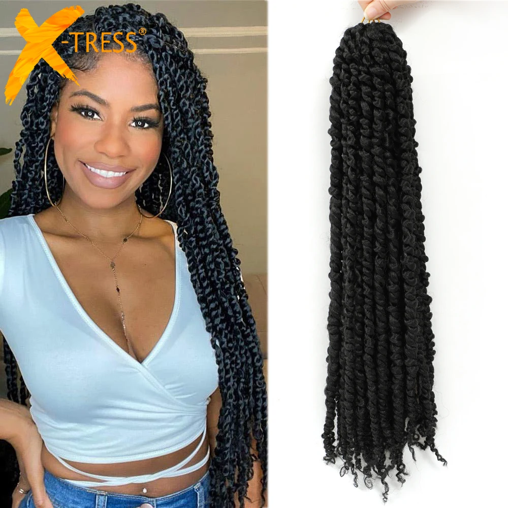 

Synthetic Crochet Braiding Hair Extensions For Black Women Long Soft Passion Twist Pre Looped Pure Colored Spring Braids X-TRESS