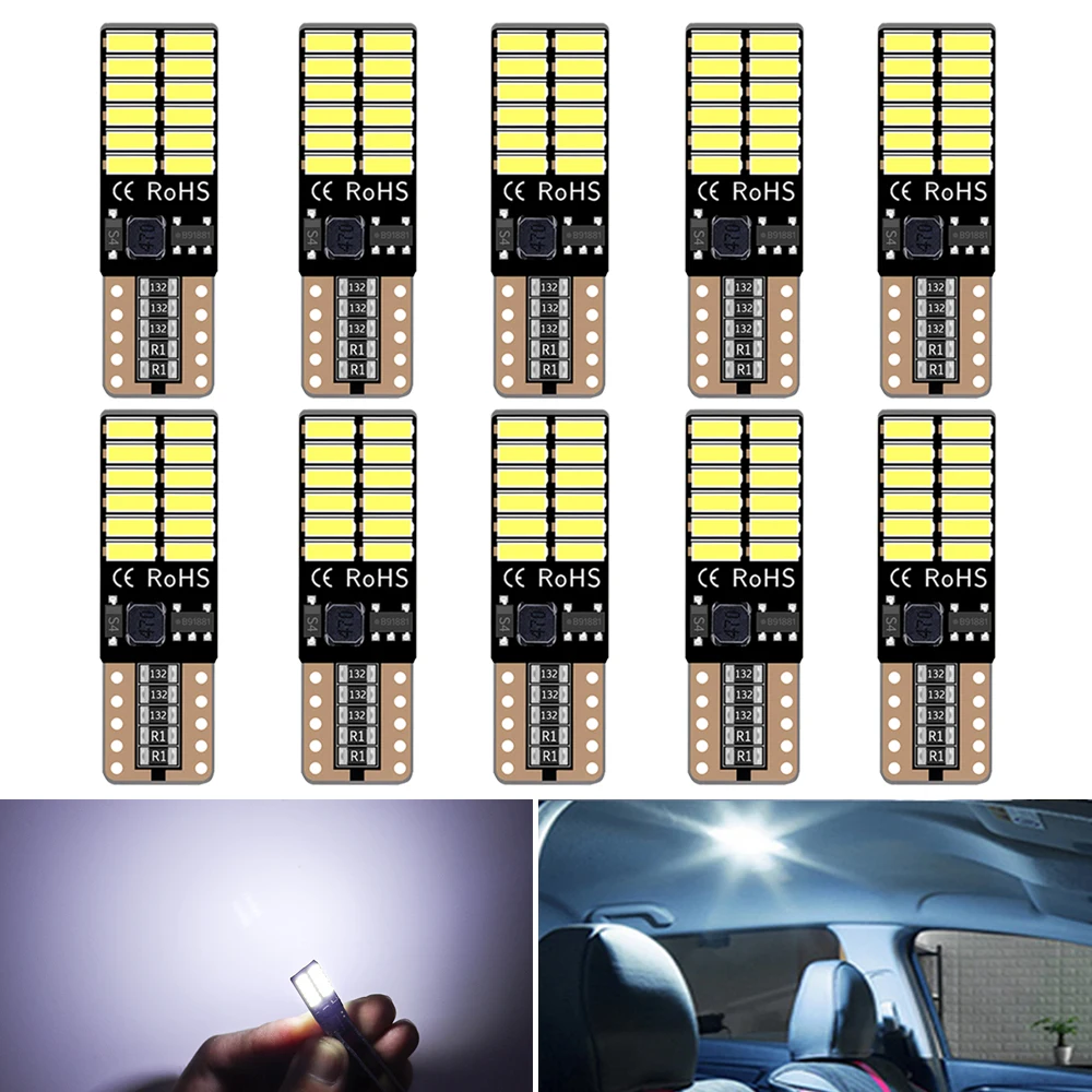 

Светодиодные лампы Canbus 3014 26SMD 6000K 168 194 Led 5w5 DC 12 В