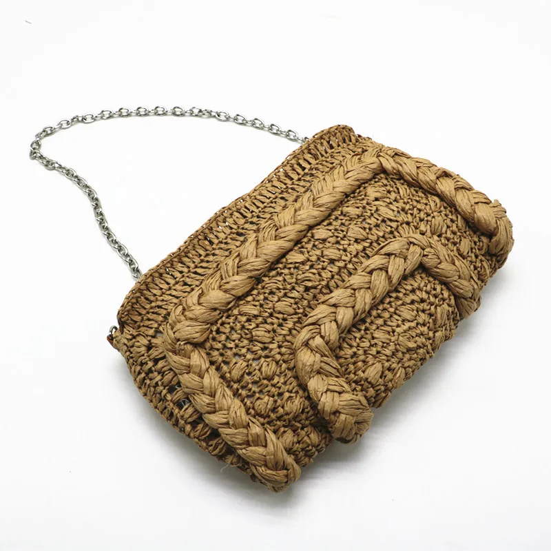 New hand-woven bag 2022 new style straw simple women's shoulder |