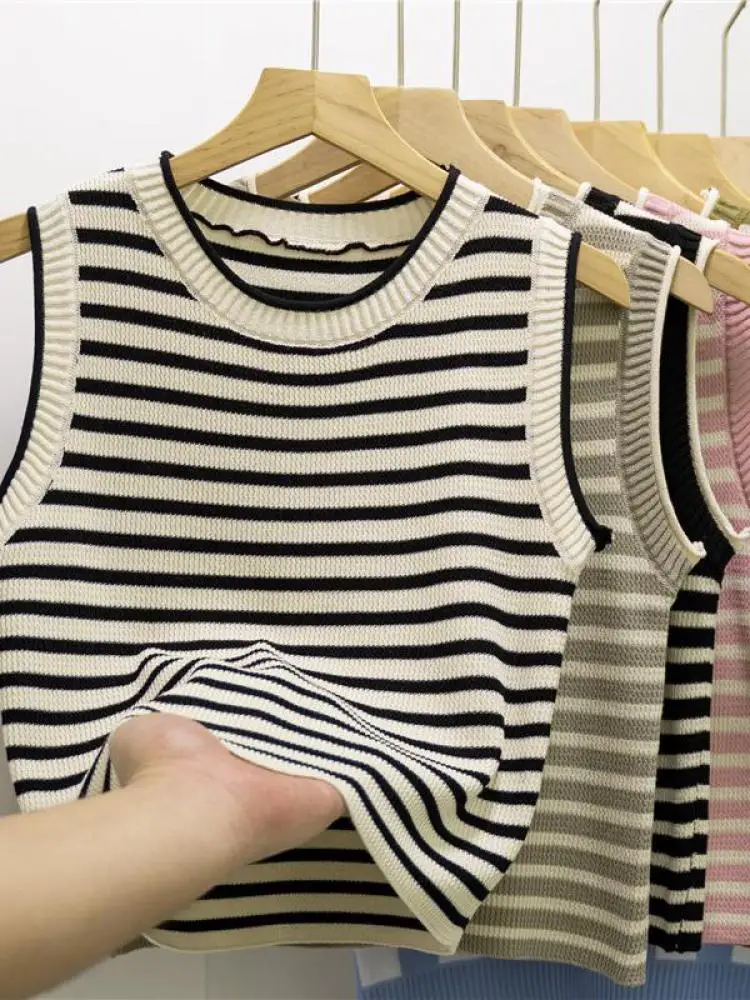 Новинка 2024 базовый женский жилет эластичный Женская майка и кофта летние дикие