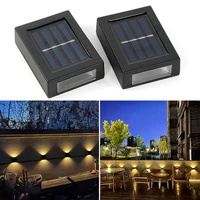 led solar lamp wall light outdoor waterproof up and down glow lighting garden decoration solar lights stair fence sunlight lamps
