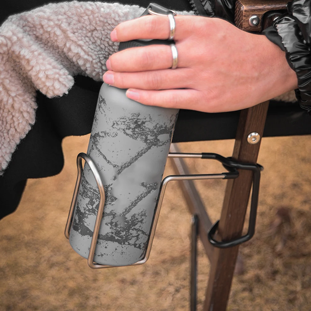 

Camping Cup Holder Stainless Steel Non-Slip Chair/Tent Light Pole Water Cup Hook for Outdoor Fishing Hiking Accessories