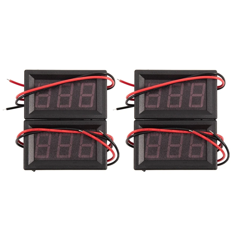 

4Pcs Digital Voltmeter Dc 5V To 120V Voltage Panel Meter 0.56 Inch LED Display Tester B