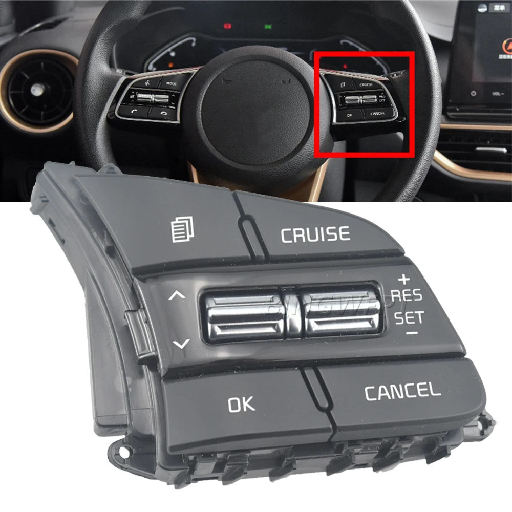 

Multi Function Steering Wheel Audio Cruise Control Buttons 96720M6120 96120-M6 For Kia K3 Cerato 2019 2020 2021 2022 2023