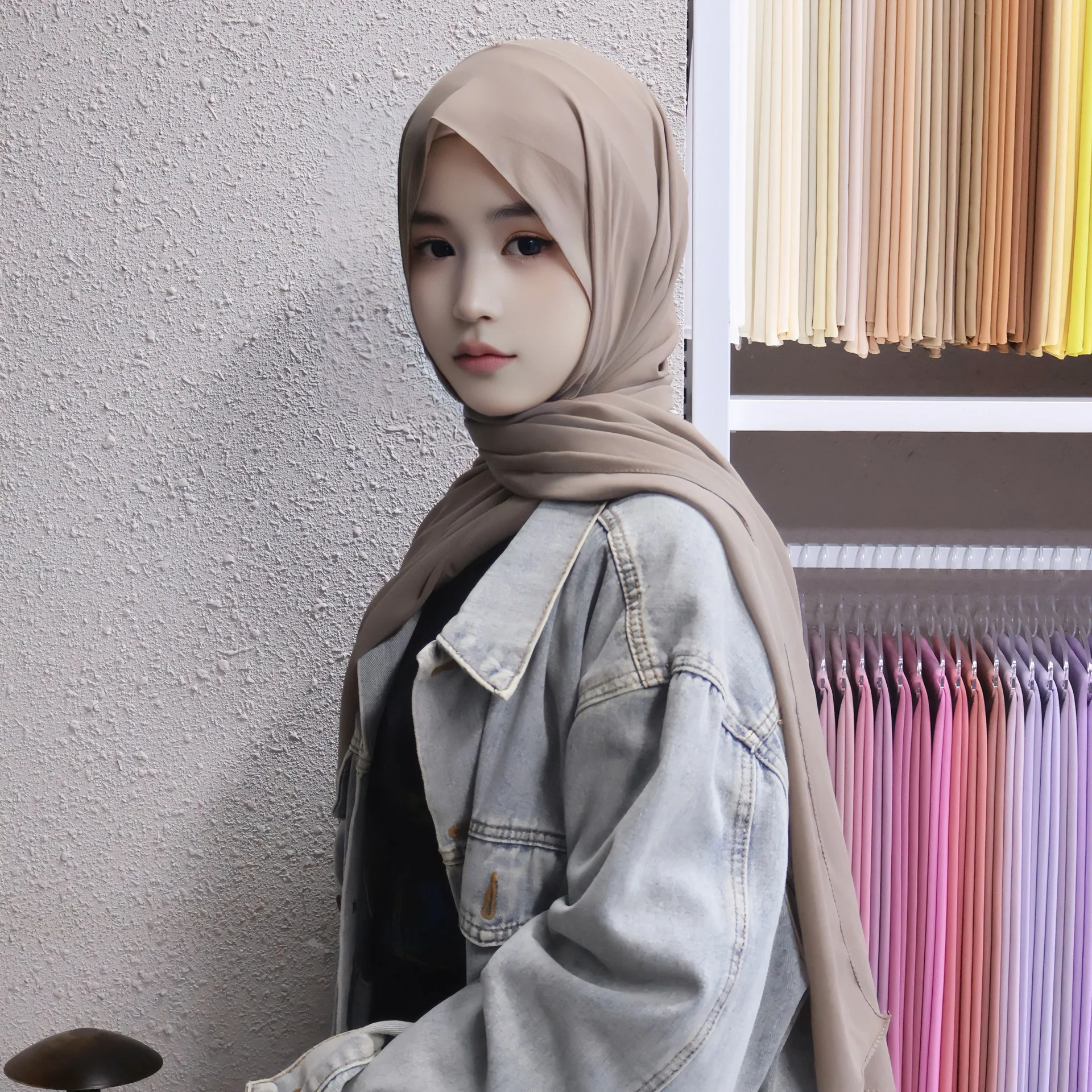 2 шт./компл. мгновенный шифоновый хиджаб с модальной подложкой базовый эластичный