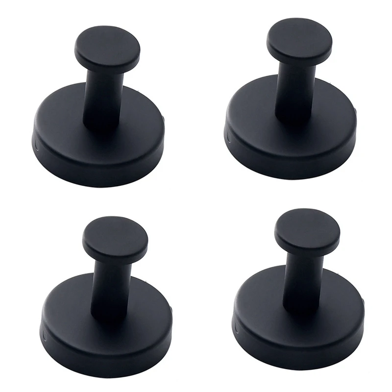 

4Pcs Towel Hooks Wall Black Robe Hook Stainless Steel Heavy Duty Door Hanger For Bathroom,Kitchen,Pool,Coat