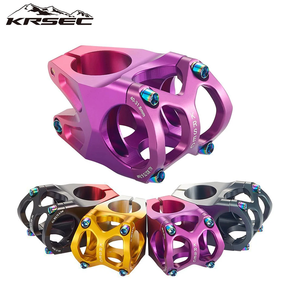 

Велосипедный стержень KRSEC, двухцветный велосипедный стержень длиной 40 мм, сплав с ЧПУ, 3D режущий стержень для горного велосипеда 31,8 мм FR DH, за...