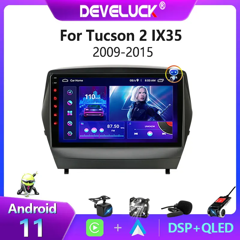 Автомагнитола 2 Din на Android 11 мультимедийный видеоплеер для Hyundai IX35 Tucson 2009-2015