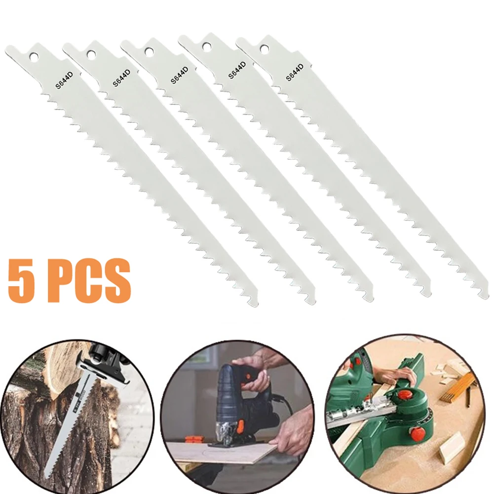 

5pcs HCS Reciprocating Saw Blades 150mm Length For Cutting Chipboard MDF Plywood Plastic Construction Timber Cutting Tools