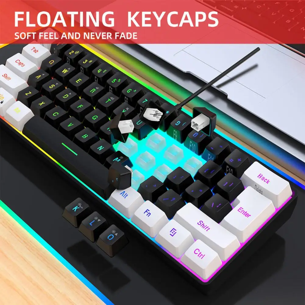 

Mechanical Keyboard Reliable Plug Play Long Button Life Membrane White Black Keyboard Game Equipment