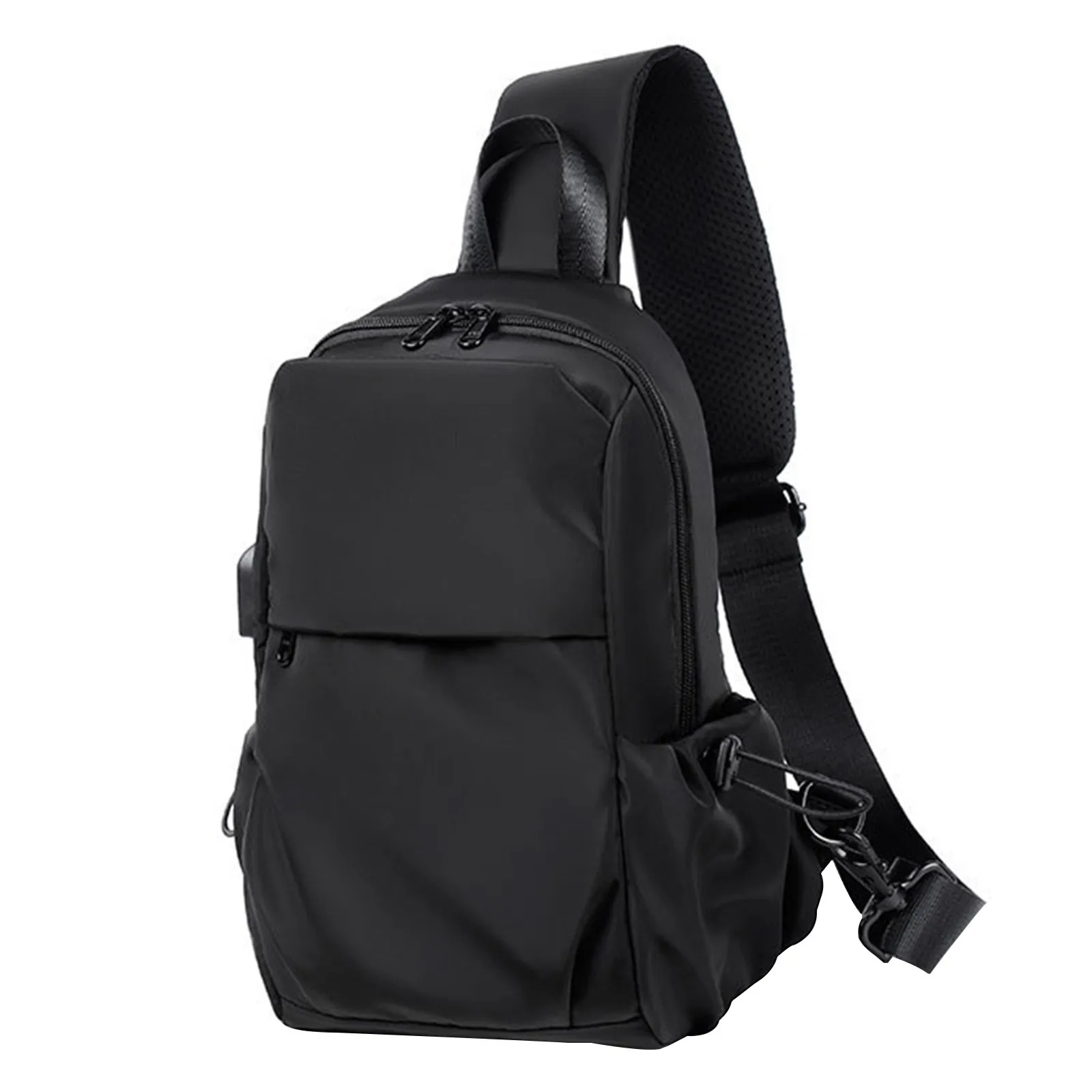 

Маленький черный рюкзак-слинг через плечо, для мужчин и женщин, легкая водонепроницаемая дорожная сумка-слинг на одной лямке для пеших прог...