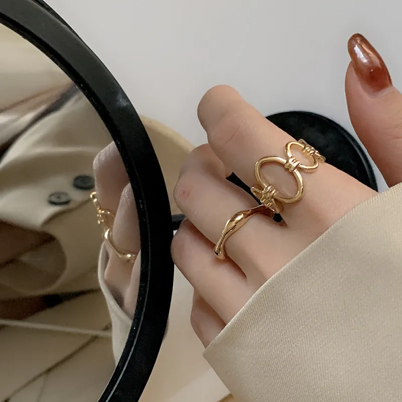 

Korea Fashion Simple Woman High Quality Geometric Irregular Open Ring Girls Ladies Party Banquet Jewelry Gift Wholesale