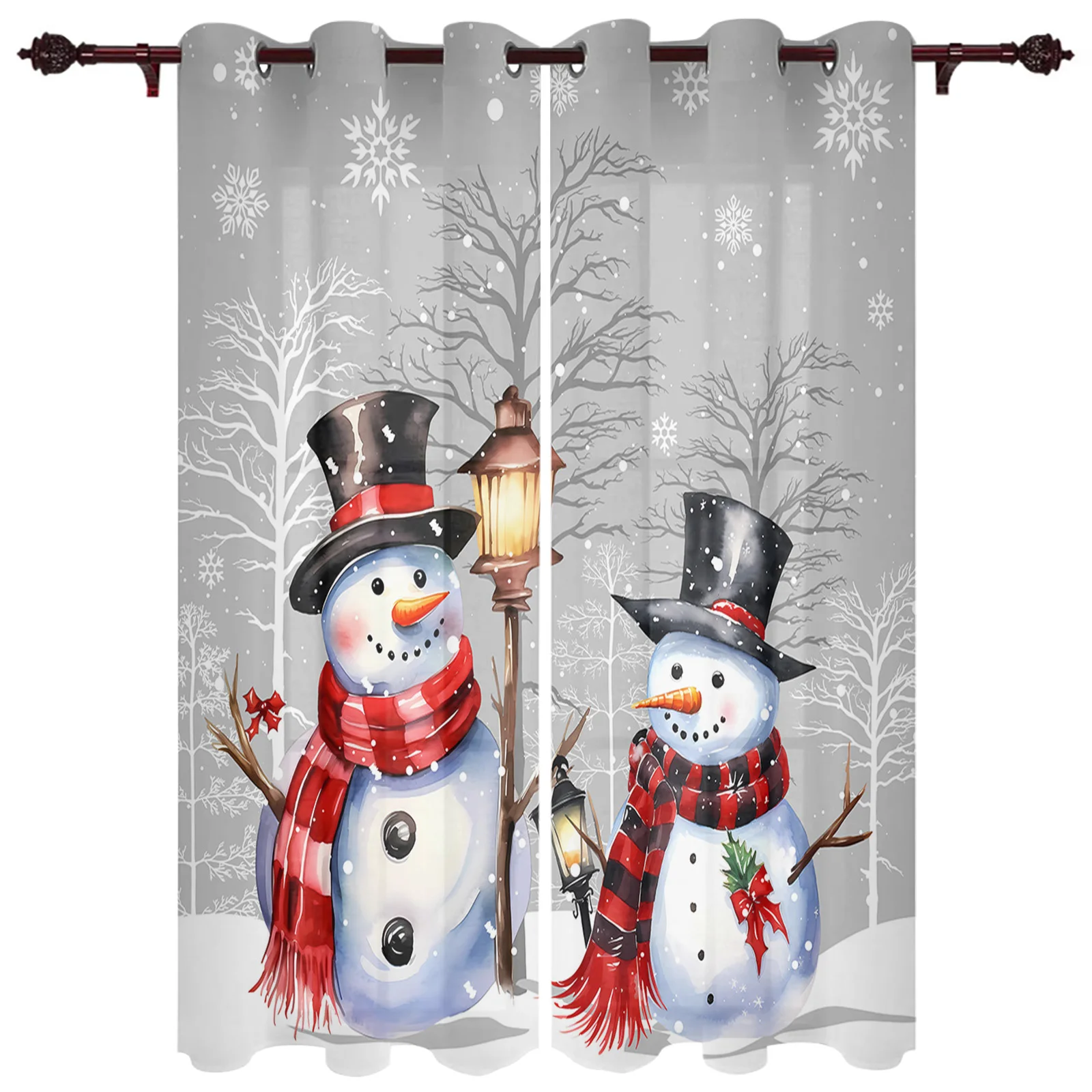 

Рождественская ветка снеговика Снежинка оконные шторы для гостиной роскошные спальни занавески кофейная Кухня Декор занавески