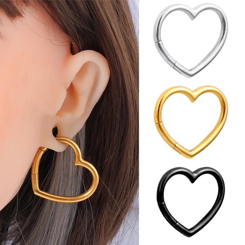 

Earblity 2PCS 316 Stainless Steel marbles Heart Ear Weights Piercing Ear Gauges Plugs For Stretched Ears Lobe Body Jewelry 6g